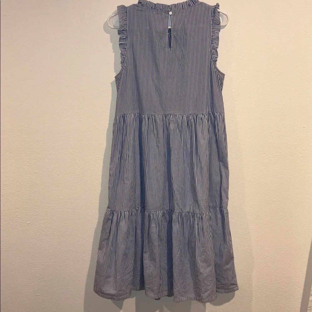 J. Crew Blue Striped Women’s Midi Dress 6